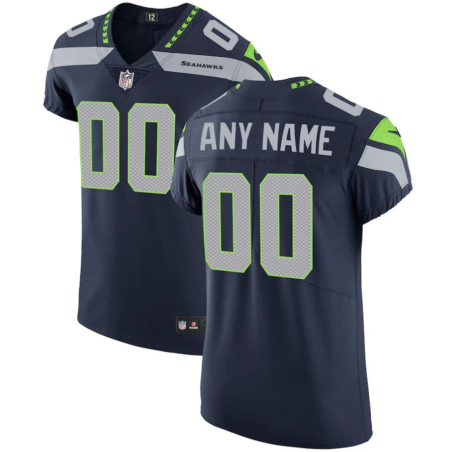 Men Seattle Seahawks Nike Navy Vapor Untouchable Custom Elite NFL Jersey->->Custom Jersey